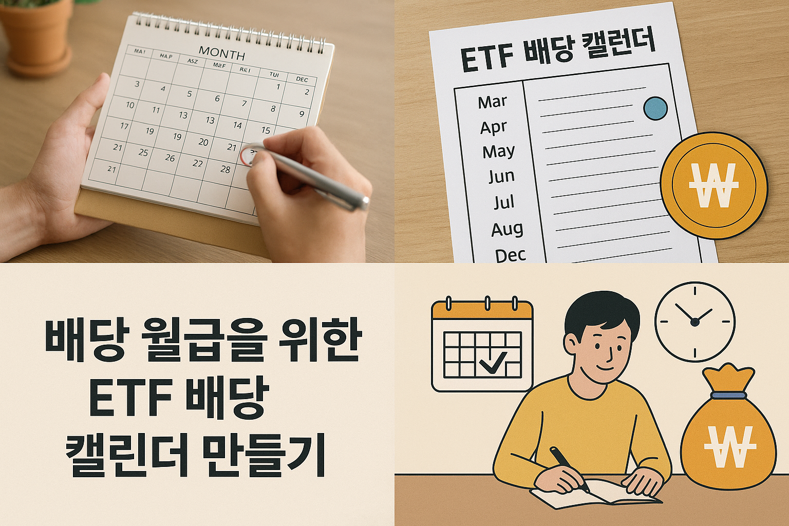 배당 월급을 위한 ETF 배당 캘린더 만들기