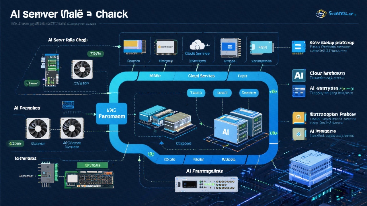 AI 서버 밸류체인 구조를 설명하는 인포그래픽
