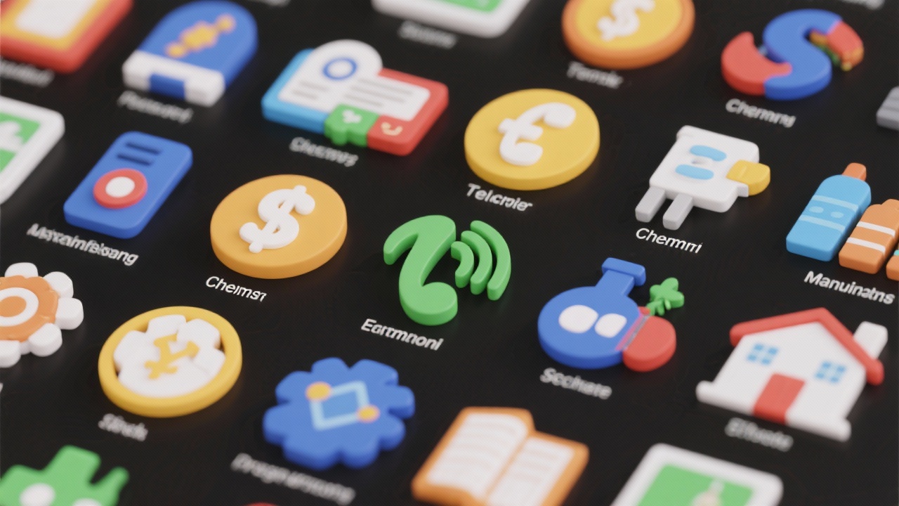 2025년 배당주 추천과 고배당주 투자 전략 총정리 4 금융, 통신, 화학·제조, 부동산·인프라 섹터별 배당주를 상징하는 아이콘들