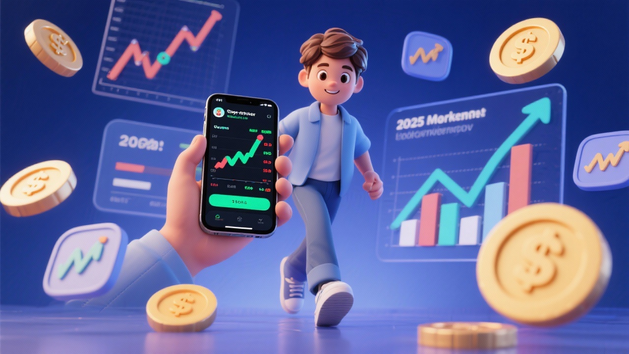 2025년 주식투자 팁 초보자를 위한 성공 첫 투자 전략 2 2025년 첫 투자를 시작하는 초보 투자자가 스마트폰 주식거래 앱을 이용하는 모습